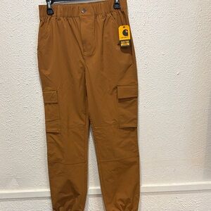 Carhartt Men's Tan/Brown Cargo Pants with Utility Pockets